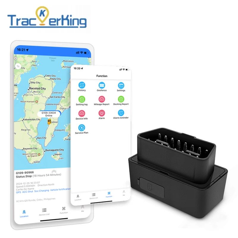 Mini Rastreador GPS OBD para Auto, Camioneta y Vehículo, con Batería Integrada, Conexión Plug & Play, OBD II