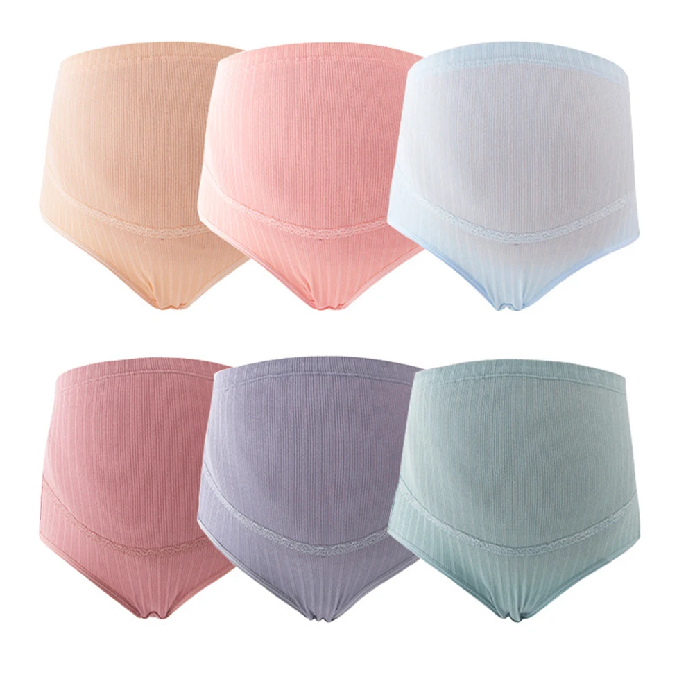 

3 Pcs High Waisted Maternity Underwear Stomach Lift Knickers Clothes for Women Thread Health Cotton Panties Comfortable