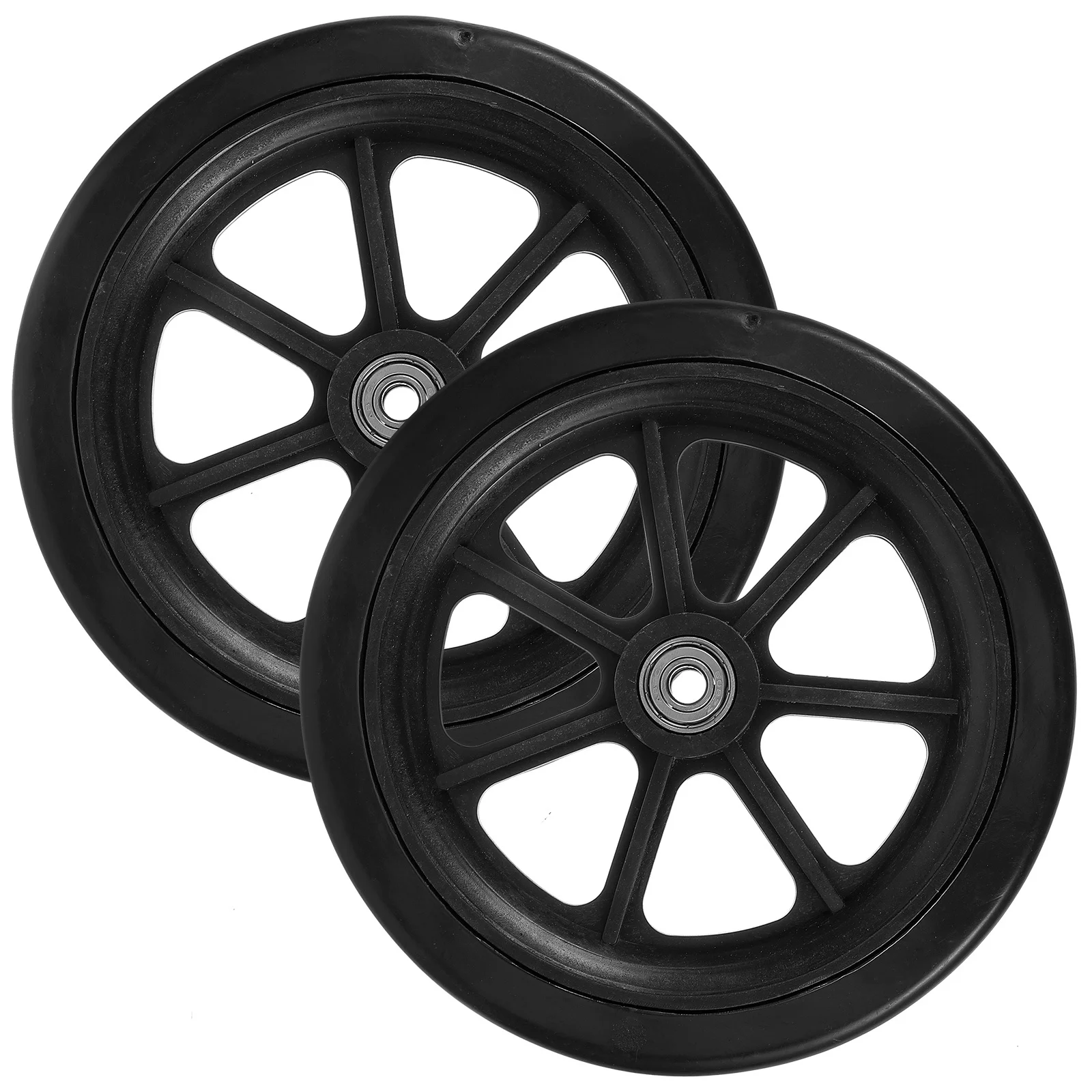 

1 Pair Replaceable Universal Wheels For Wheelchair Small Front Wheel Replacement Durable Pvc Metal Wheelchair Parts Heavy Duty