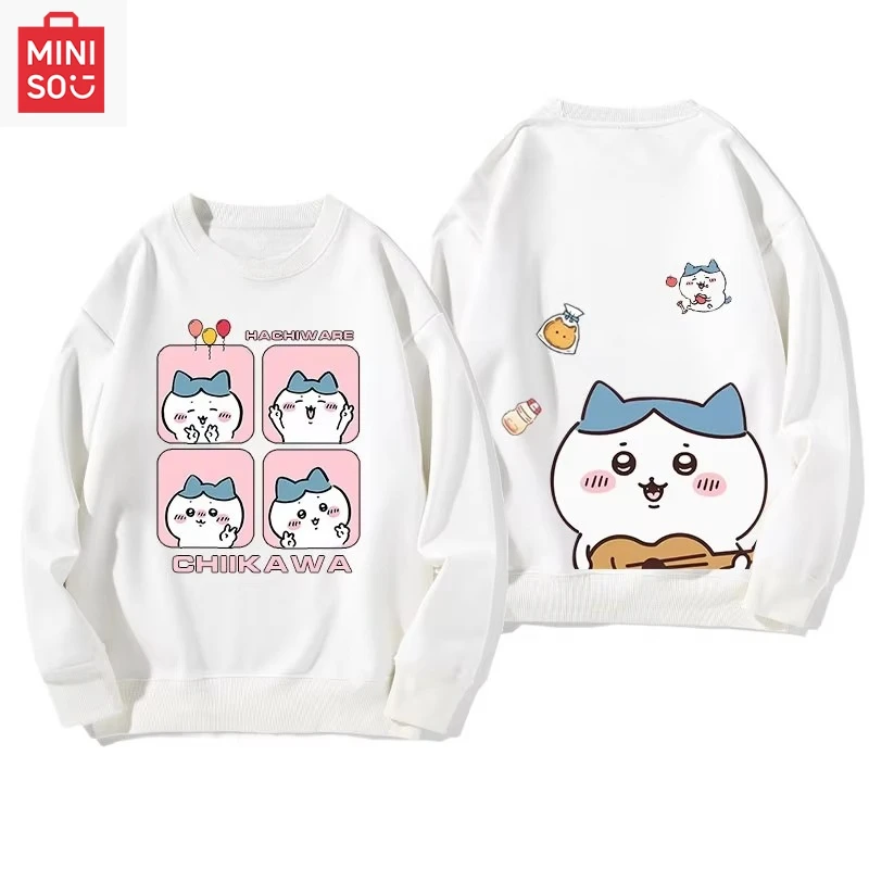

Unisex Long Sleeve Hoodie Casual Sweatshirt with Loose Fit chiikawa cute Print Comfortable Cozy Trendy for Daily Wear sweater