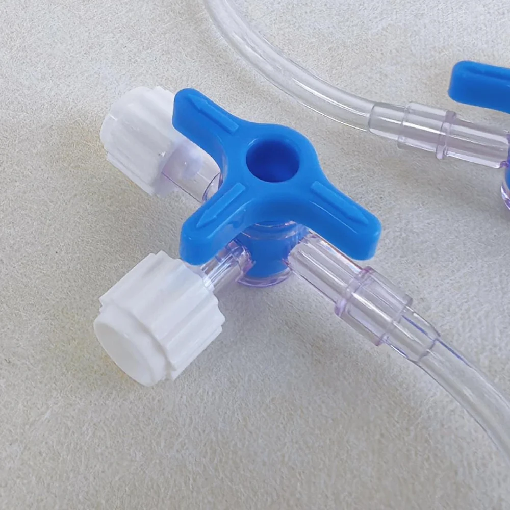 Plastic Three Way Stop for Clinical Hospital Luer Lock Adapter 3 Way Stopcock Flexiable T-Connector Extension Tube Tools