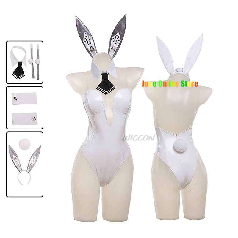 NIKKE-Costume de Cosplay de la Déesse de la VicQuantité pour Femme, Uniforme Sexy de Lapin Blanc Noir, Déguisement d'Halloween imbibé