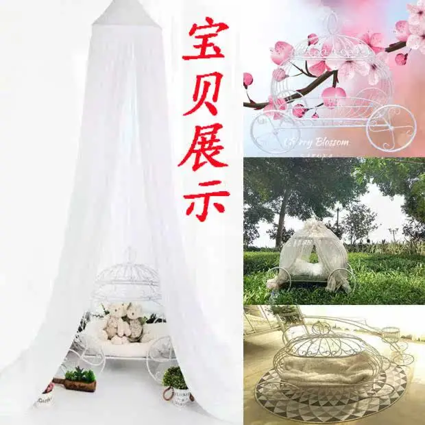 New studio photography props Children's studio photography wrought iron props Hundred days baby photography bed pumpkin cart