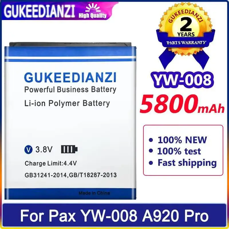 

Reliable Power Payment Terminal Battery For Pax YW-008 A920 Pro Pos 5800Mah