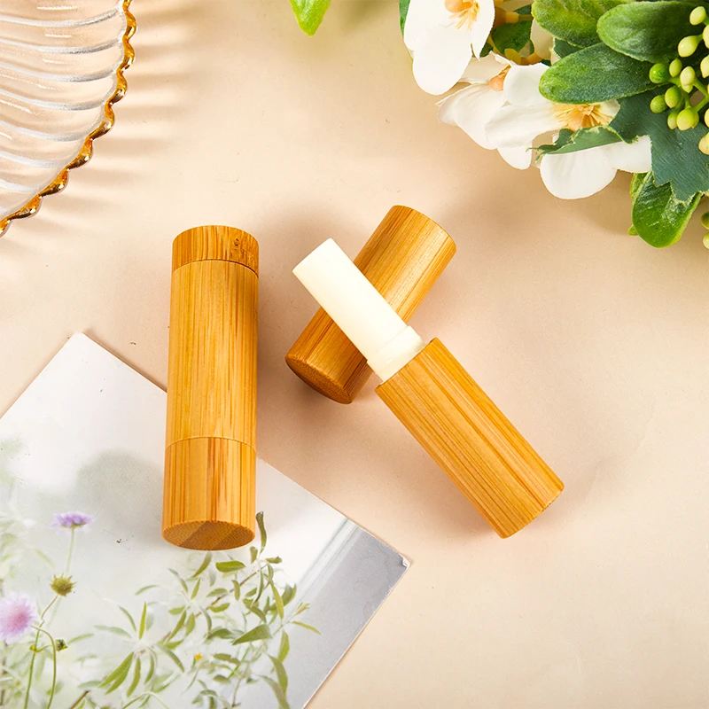 

1PC 4/5g Portable Natural Bamboo DIY Lipstick Empty Lip Tube Smooth Surface Durable Cosmetic Container Travel Bottle