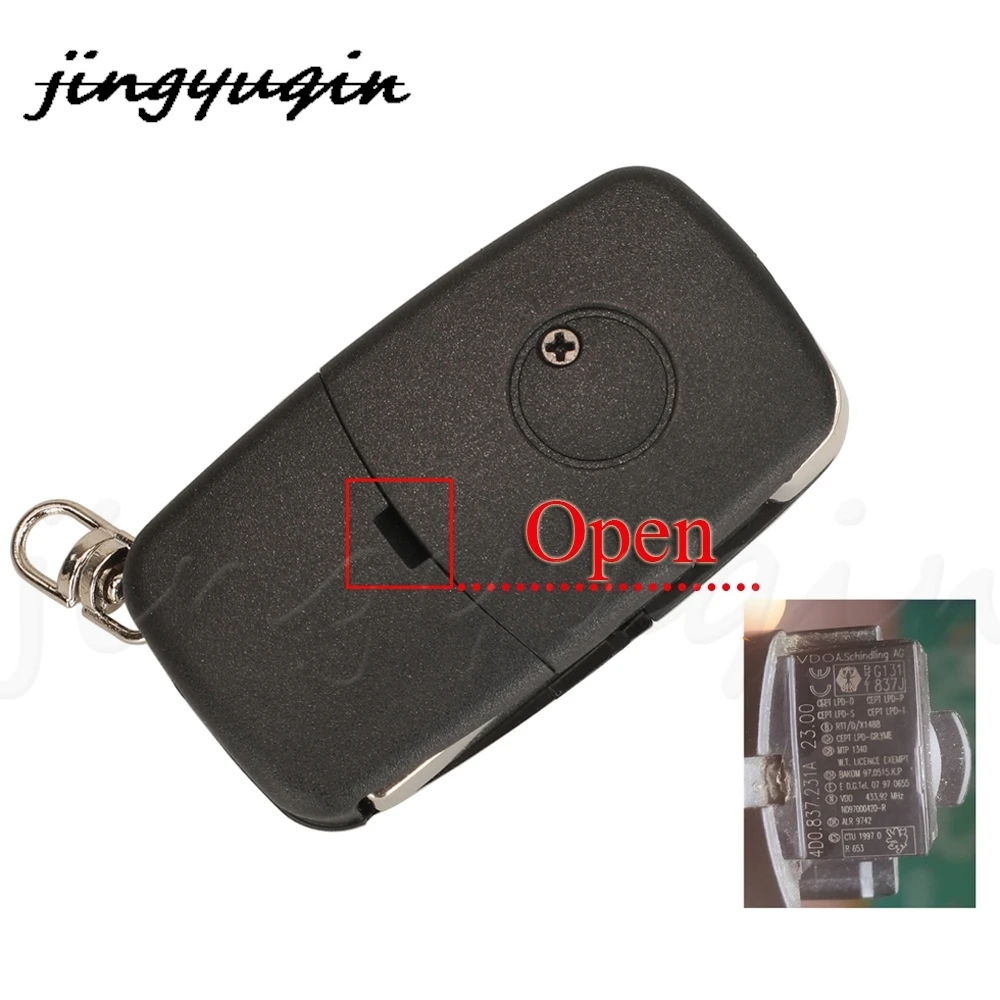 jingyuqin 2/3/4BTN Inteligentny zdalny pilot samochodowy 315/433Mhz ID48 4D 0837231 E/ K/ A/ R Do Audi A3 A4 A6 A8 TT RS4 Quattro Stare Modele