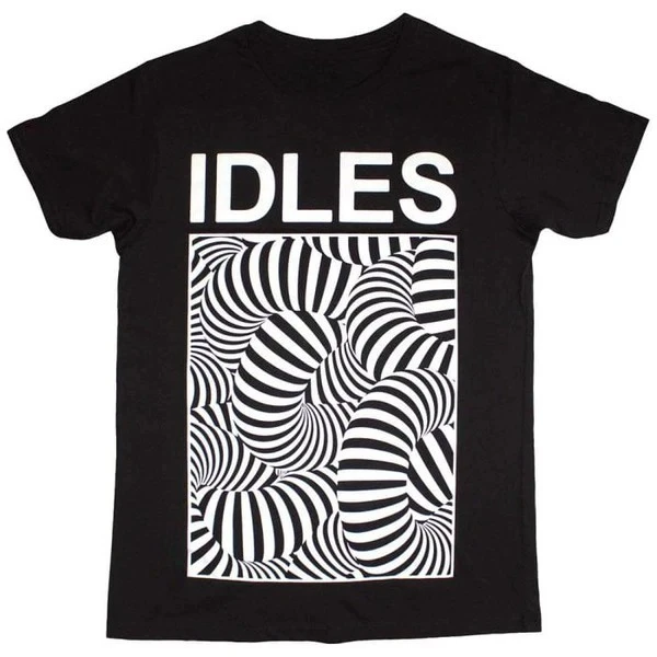 Idles Op Art Spiral Print Baumwoll-T-Shirt Punk Rock Band Unisex Kurzarm-T-Shirt
