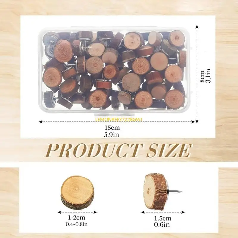 

C90C 20/40/60 Pcs Multifunctional Message Board Tacks Pine Chip Push Pins Thumb Tacks Poster Pins Decorative Pushpins