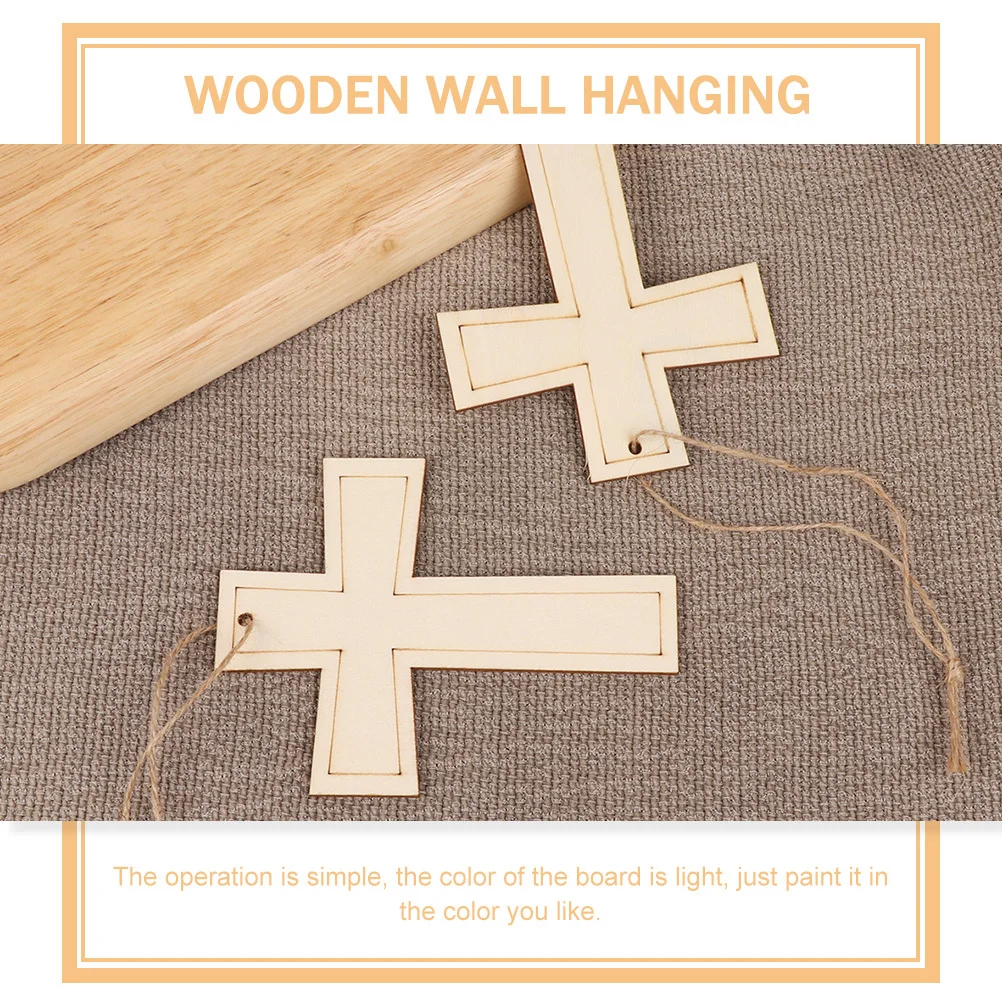 24개 나무 벽걸이 십자가 디자인 미완성 나무 조각 DIY 공예 어린이 그림 장식 홈 데코 파티 용품