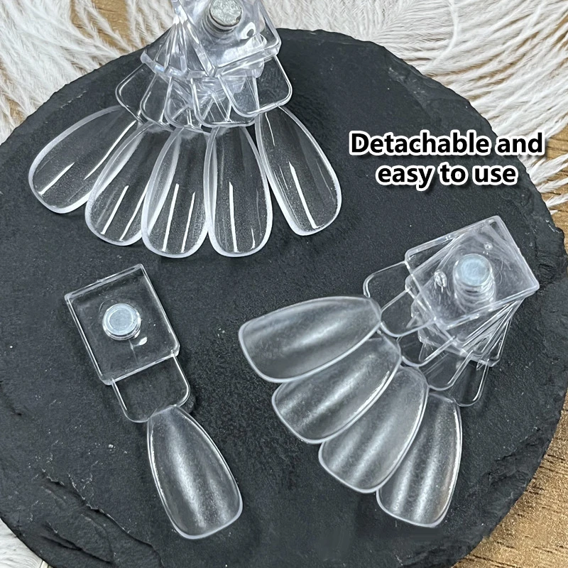 24pcs Magnetic False Nail Tips Display Clear Natural Color Card Gel Polish Stand Board Nail Palette Manicure Practice Set