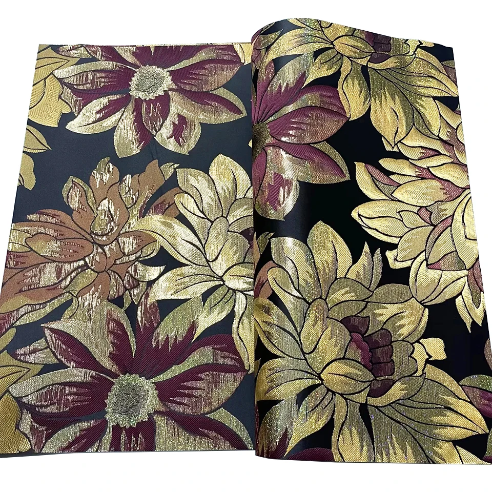 

Elegant Floral Gele & Ipele Set - 2PC Luxury Nigerian SEGO Headtie Material for Autogele Aso Ebi, Wedding Celebrations TXH-18-15