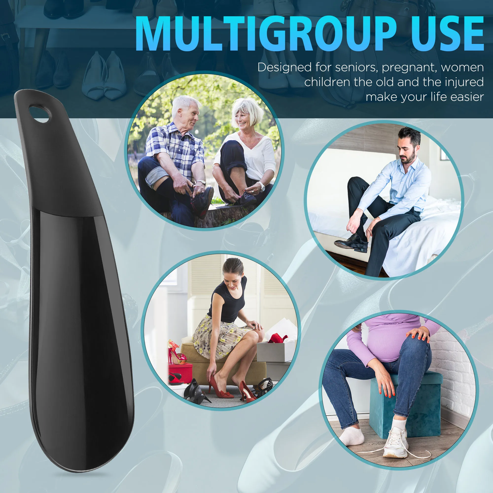 Professional Shoe Horn Sturdy Slip Shoe Lifter Stand Plastic Spoon Shape Smooth Shoe Horns Wearing Shoes Nice Tool for Traveling image 6