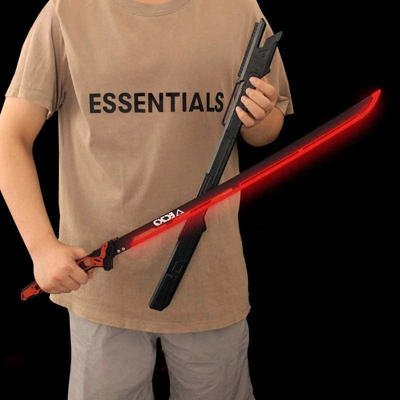 ดาบอะคริลิกเรืองแสงขนาด 80 ซม./31.5 นิ้ว ดาบคาตานะแบบใช้ความร้อน ของเล่นคอสเพลย์ อุปกรณ์ประกอบฉากงานปาร์ตี้ ของเล่นเด็กผู้ชาย