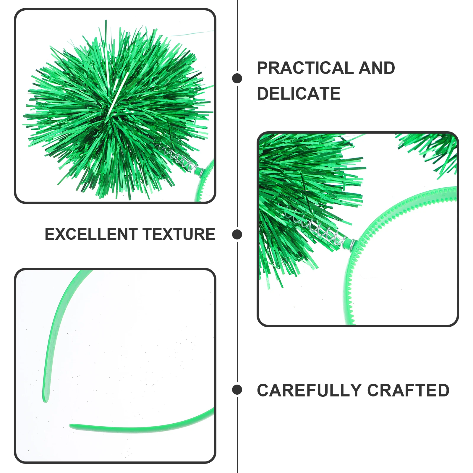 

Glitter Tinsel Headband Kids Festive Hair Accessory Birthday Carnival Costume Party New Year Celebration Green