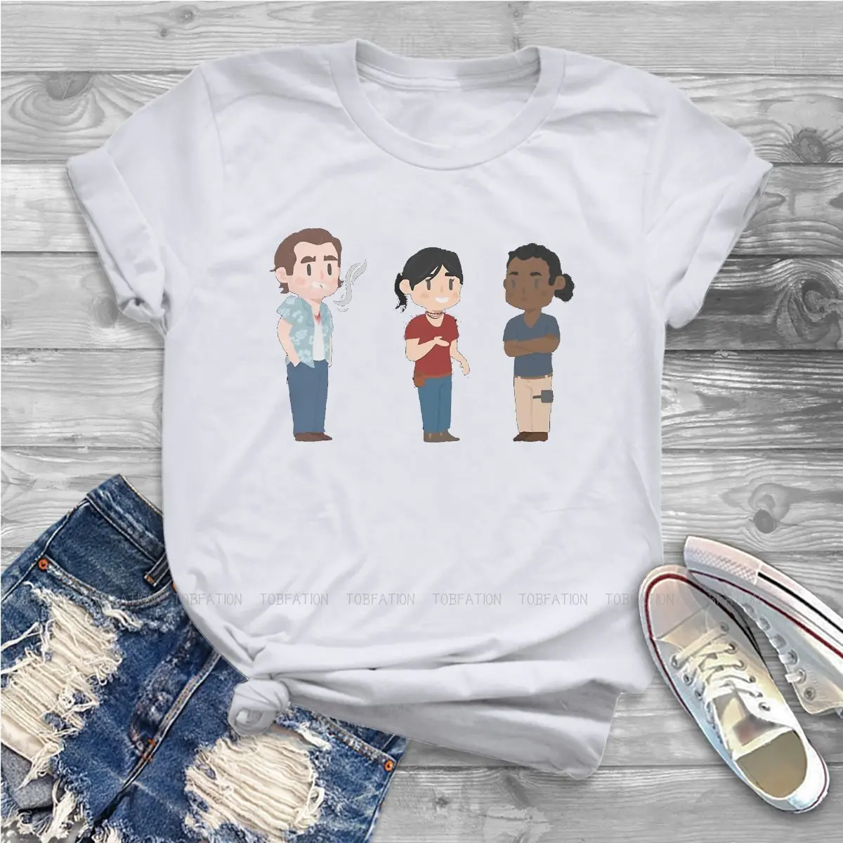 Uncharted ruben fleischer nathan drake tshirt para a mulher menina 5xl três caráter presente para fãs do jogador básico lazer t camisa