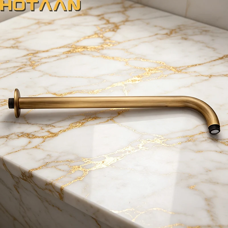 Dropshipping Brass Shower Accessories Antique Brass Fnish Wall Mounted  Bathroom Bathtub Shower Arm 37cm Chuveiro YT-5130-A