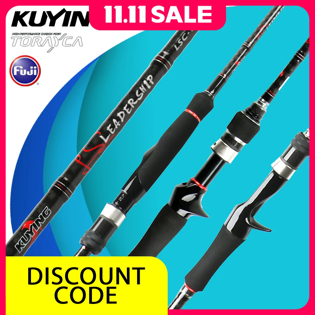 

KUYING LEADERSHIP Fishing Rod Series | 6'4"-8'6" Lengths | Carbon FUJI Guides | Casting & Spinning | 4-18lb Line Weight