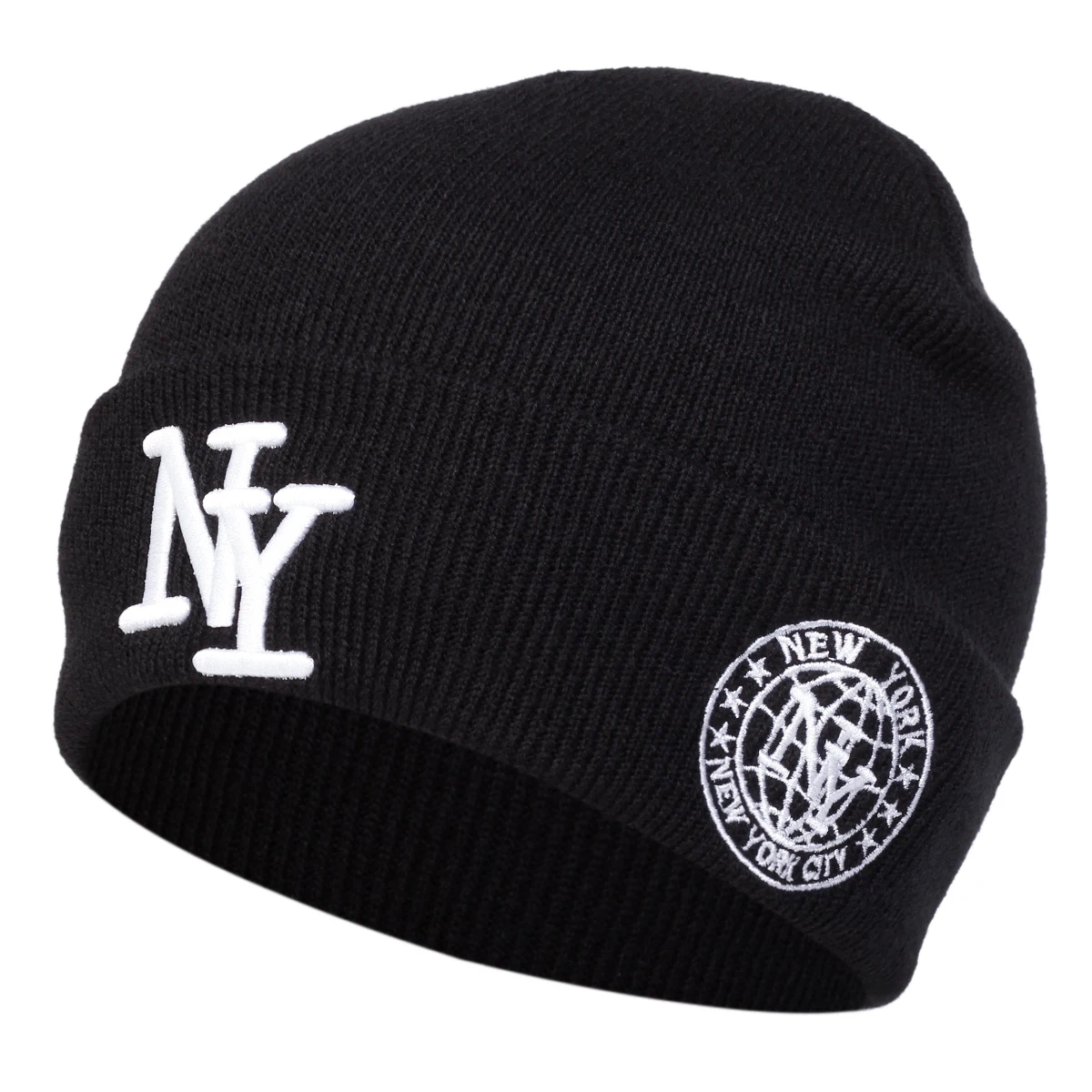 Unisex NY Letter Embroidery Beanies Winter Warm Hat Hip Hop Cap Beanie Hat Caps for Women Men