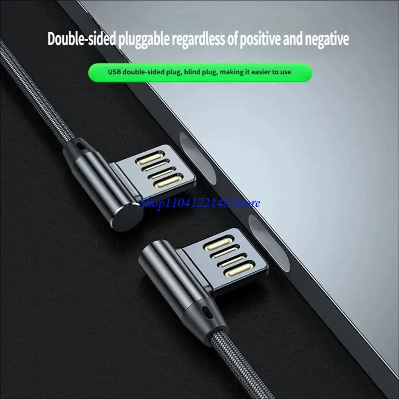 P9FA Flexible 3 Length Option Fast Charging Braided Cord USB A to Type C Data Cable
