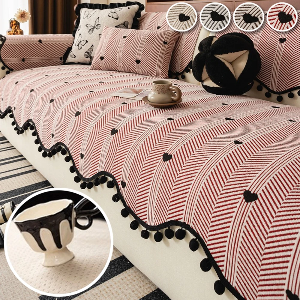 

1 Piece All Seasons Sofa Slipcover Chenille Sofa Seat Cover Anti-dirty Non-slip Pets Couch Mat Towel for Living Room Home 쇼파패드