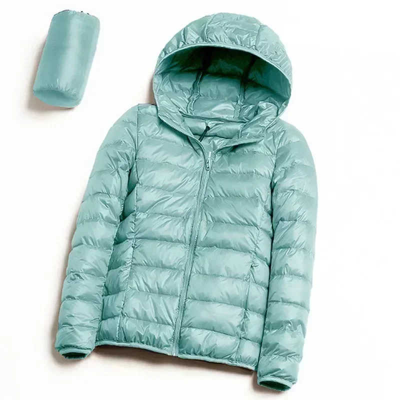 2024 plus Größe 7xl 6xl 5xl Herbst Damen leichte Daunen mäntel Kapuzen jacken Herbst wasserdicht packbar Winter warm weiblich – Detail 4