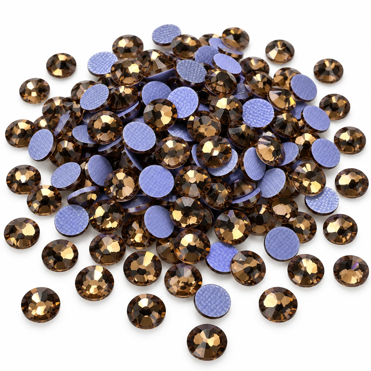 Gerookte topaas strass steentjes, bruin, te strijken, voor kleding, jurken, danskostuums en doe-het-zelf textieldecoratie.