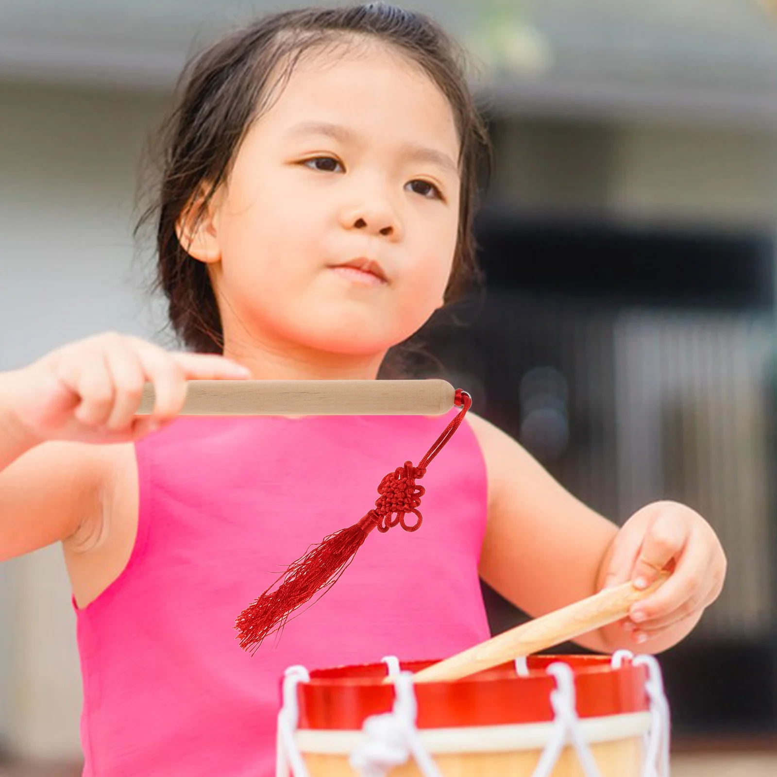 

2pcs Wooden Musical Sticks Hardwood Rhythm Lummi Sticks With Tassels Percussion Instruments Preschool Educational Music