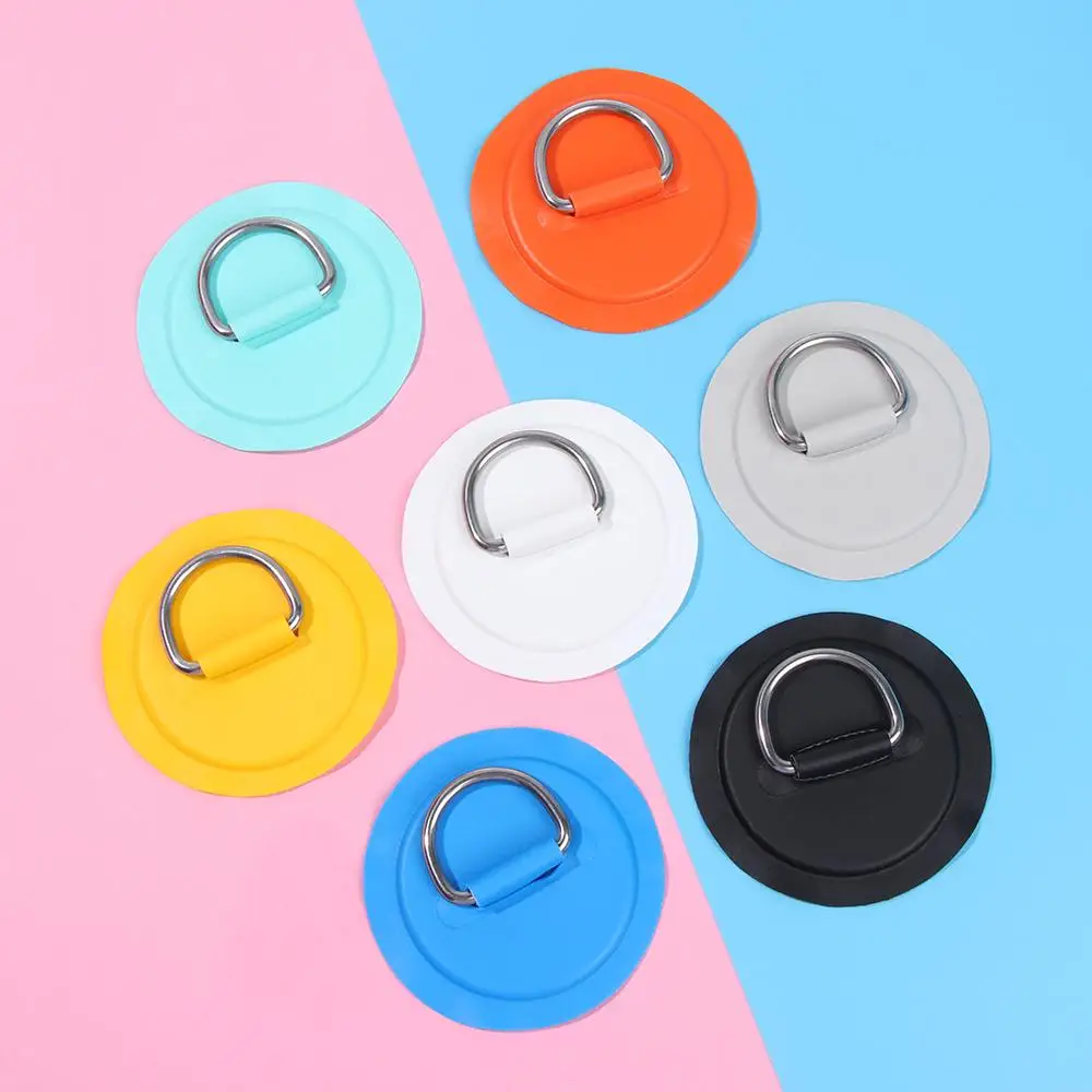 8cm/11cm Stainless Steel D Ring Pad/Patch With Glue for PVC Inflatable Boat Raft Dinghy Canoe Kayak Surfboard SUP Tie Down