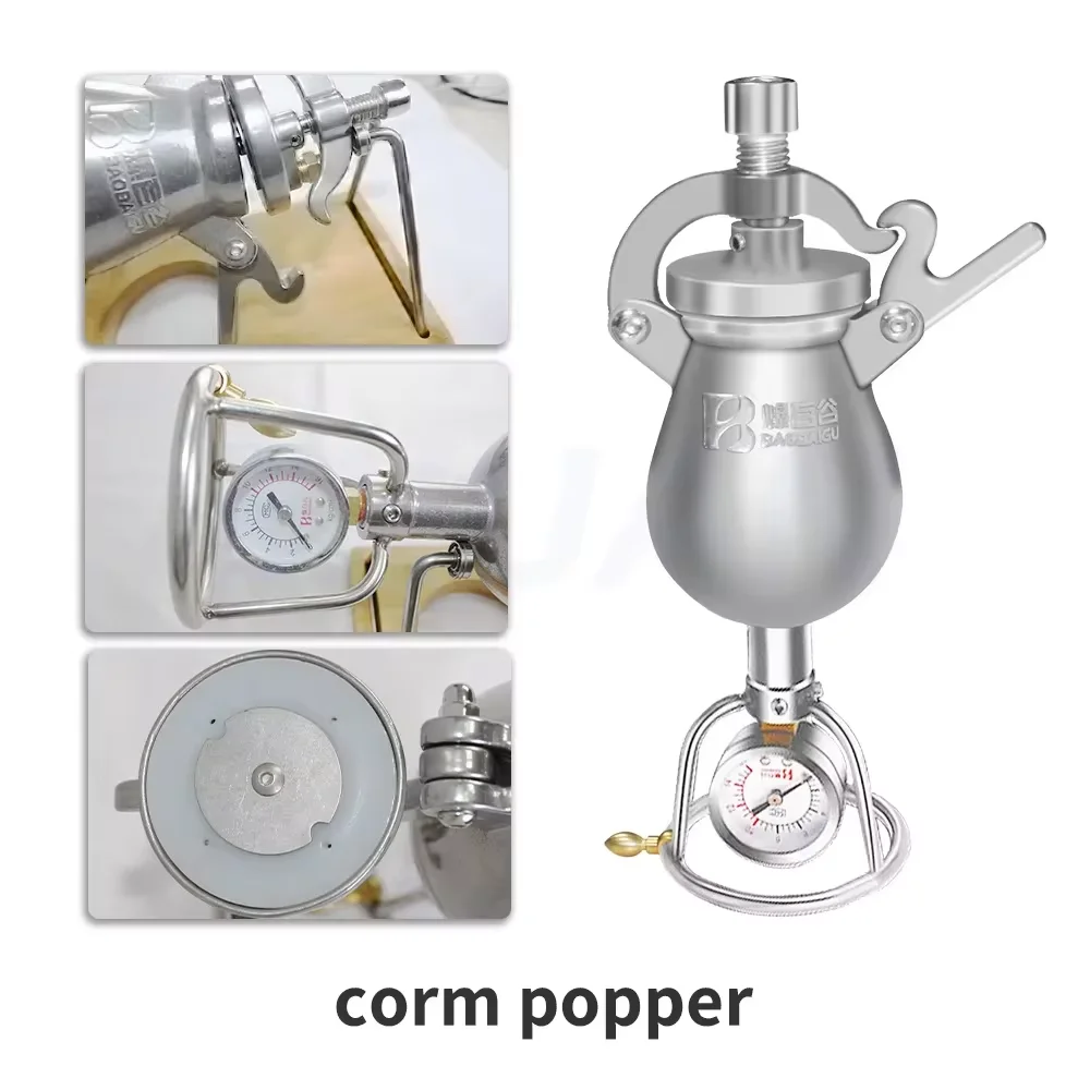 Mała maszyna do popcornu 100ml/260ml/360ml/500ml ze stali nierdzewnej Home Burst wzmacniacz ziarna maszyna do popcornu zewnętrzny podgrzewacz ziarna