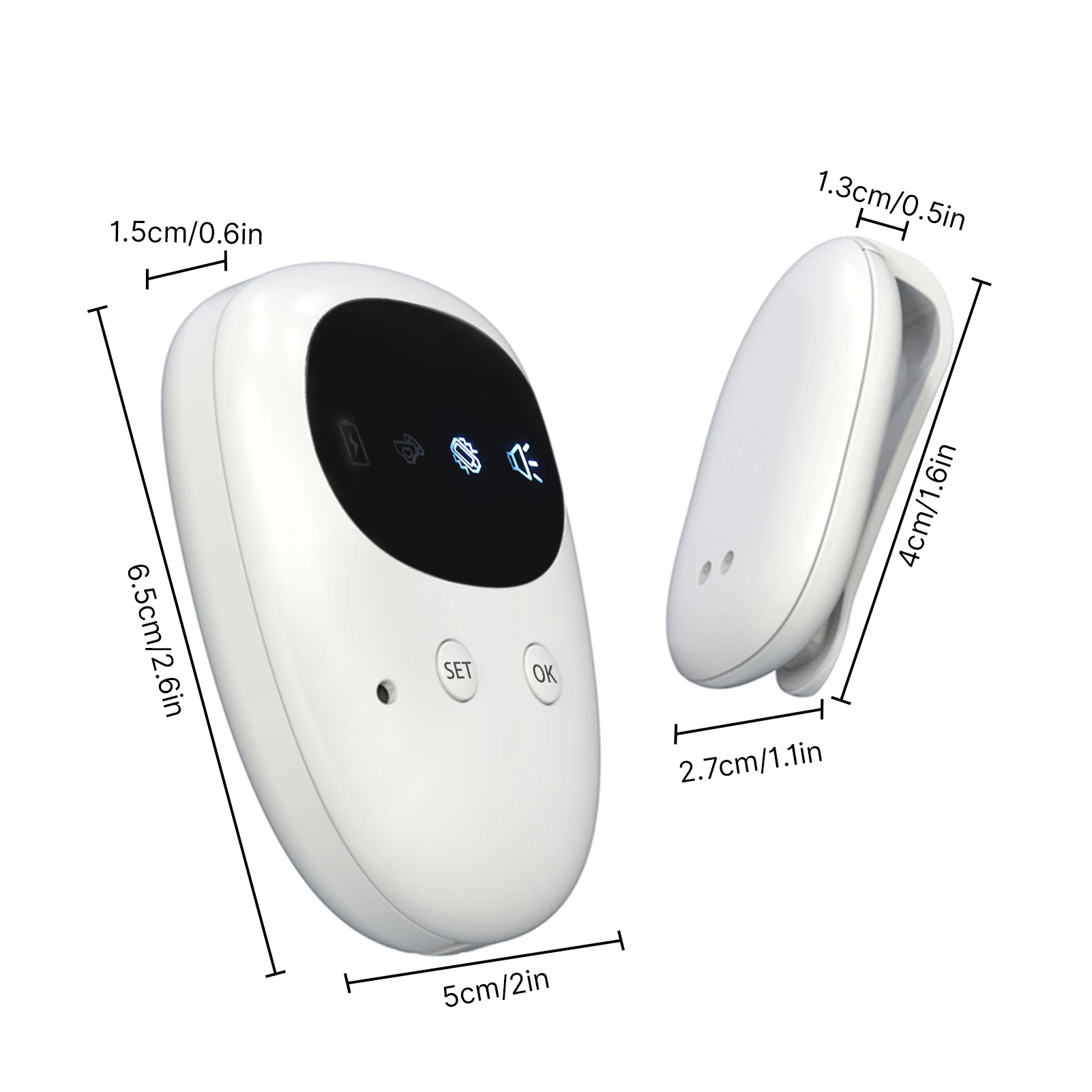 Wireless Bedwetting Alarm Pee Alarm Receiver&Clipon Transmitter 10-20M Effective Range Vibration Sound Reminding Kids Elder Care