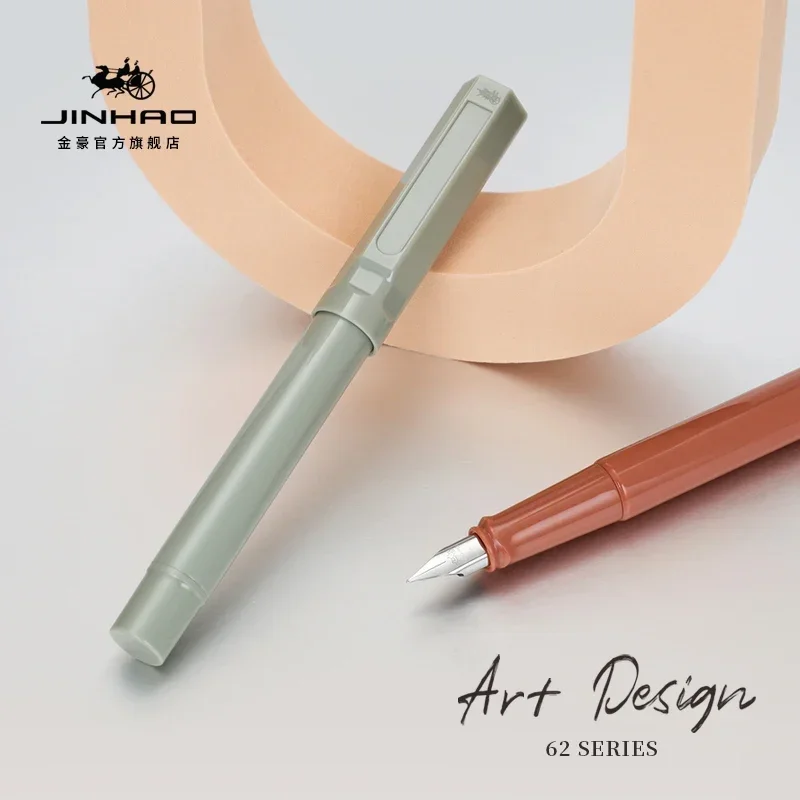 JINHAO 62 Wood Fountain Pen Colorful Student F EF Ink Pen High Quality Calligraphy Pen Stationery School Office Supplies