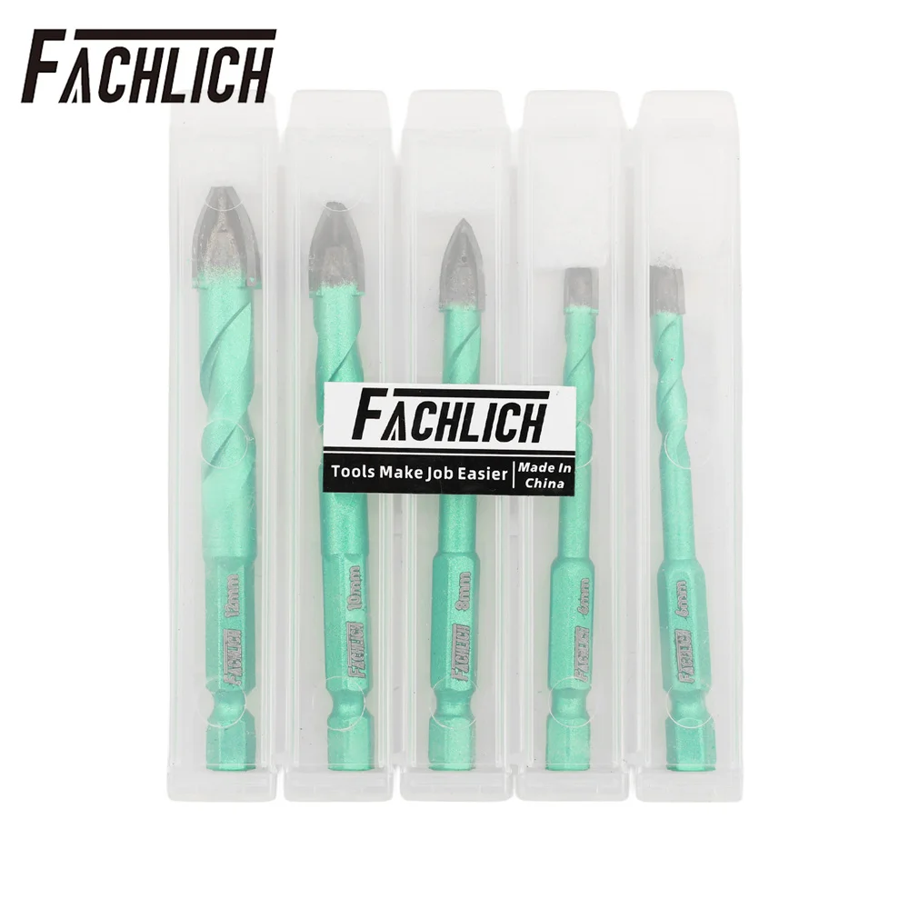 Imagem -02 - Fachlich-conjunto de Brocas Cruzadas Perfuração de Madeira Pvc Hole Opener Posicionamento Hex Shank Liberação Rápida Hole Saw mm mm mm 10 mm 12 mm Peças