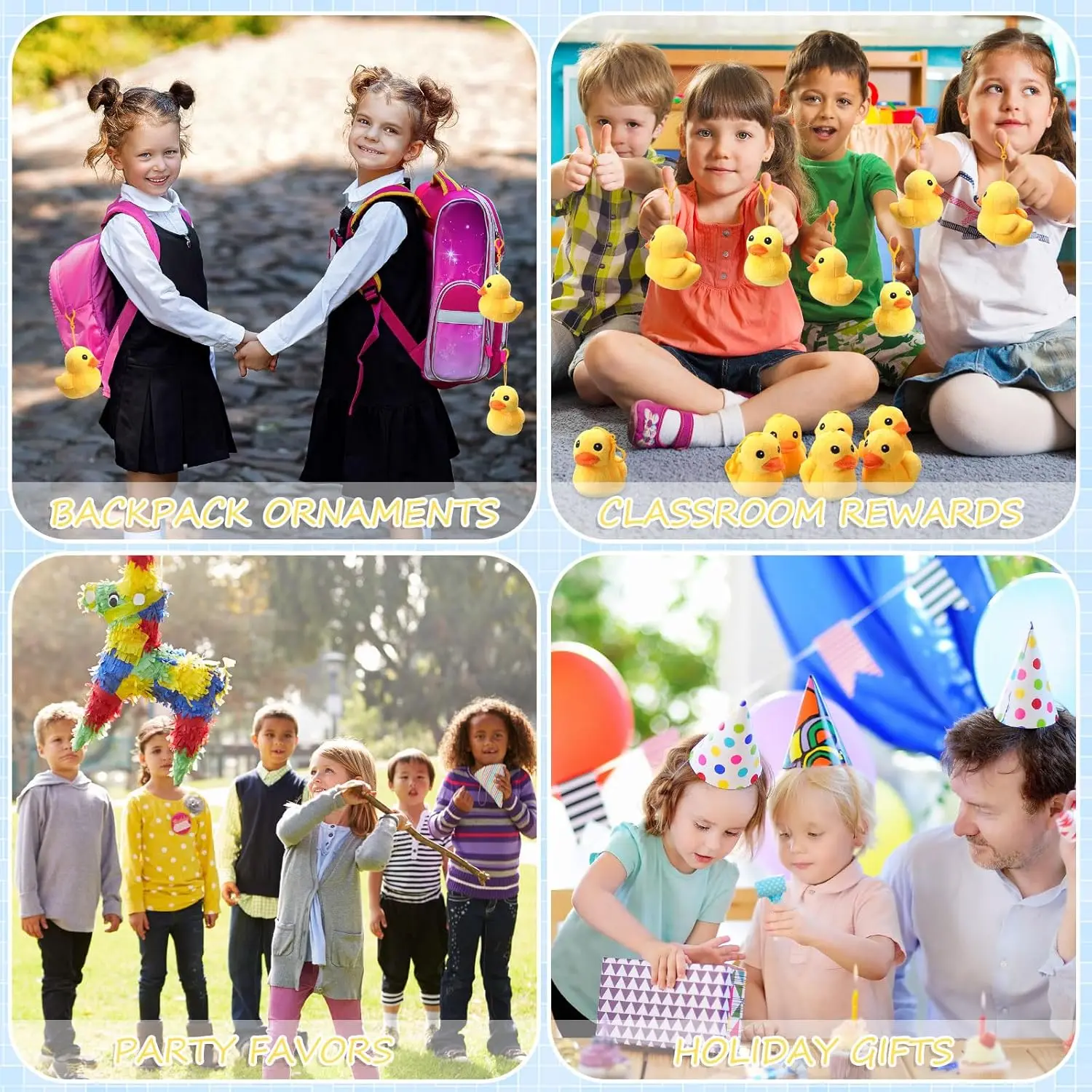 12/24PCS Gefüllte Ente Plüsch Gelb Stofftier 4 Zoll Plüsch Stofftier Kleine Ente für Jungen und Mädchen Zimmer Sofa Geburtstag – Detail 6