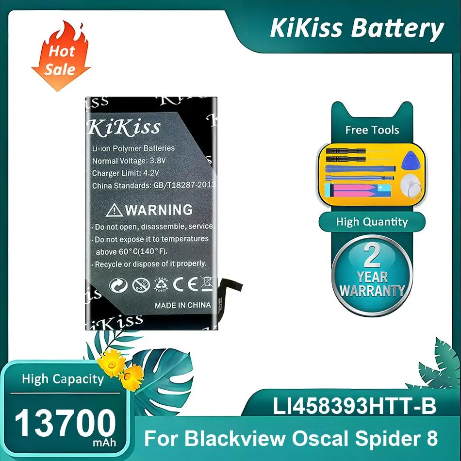 

Совершенно новый аккумулятор для мобильного телефона Blackview Oscal Spider 8, LI458393HTT-B, 13700 мАч