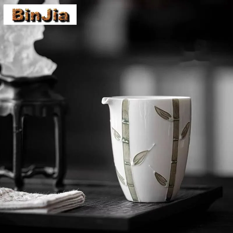 

220 мл ручная роспись бамбуковый кувшин для чая, креативная резьба по уру, общий горшок, ча-хай, чашка правосудия, китайский набор украшений, принадлежности