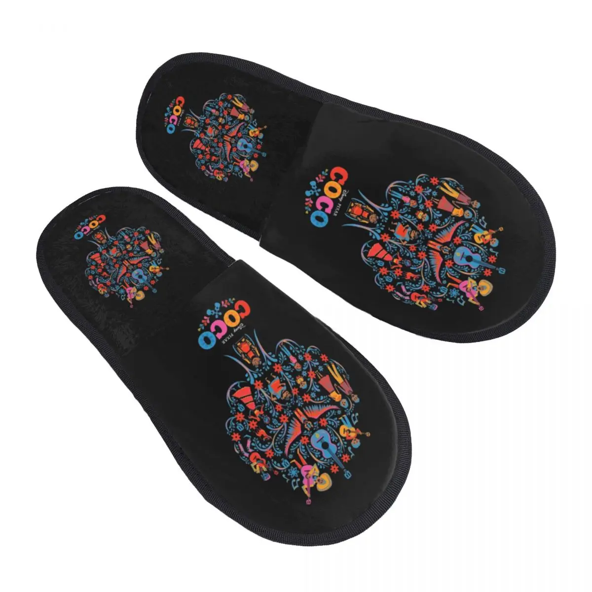 Zapatillas de casa de espuma viscoelástica suave de Coco personalizadas, zapatillas cómodas y cálidas con suela antideslizante para animación de comedia para mujer