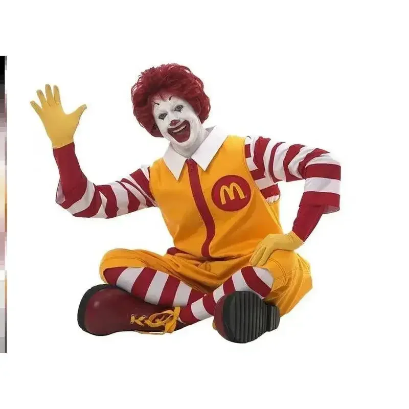dd12McDonald Косплей Рональд Маскарад Сутра Клоун Персонаж Взрослый Хэллоуин Вечеринка Забавный Костюм Сценическая Одежда Парик