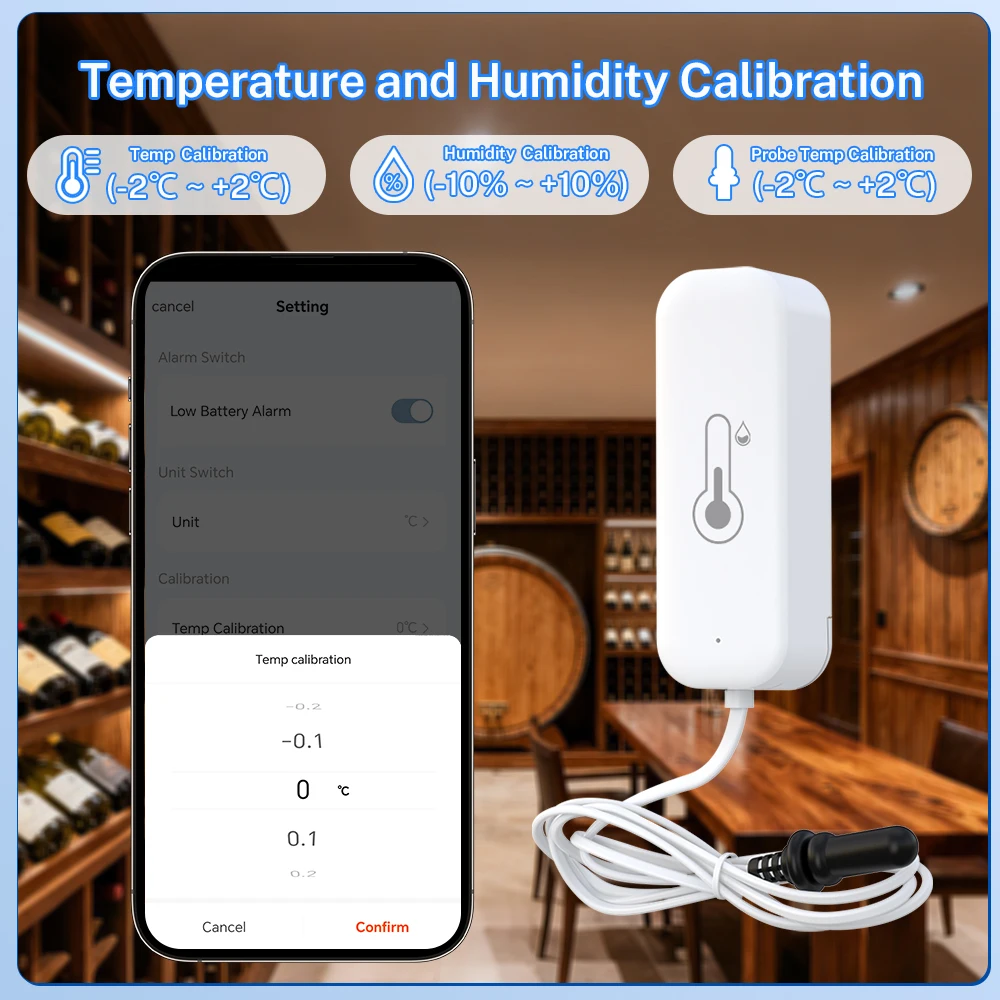 Tuya Zigbee WiFi Temperature Humidity Sensor with External Probe Thermometer Hygrometer Compatible with SmartLife Yandex Alexa image 3