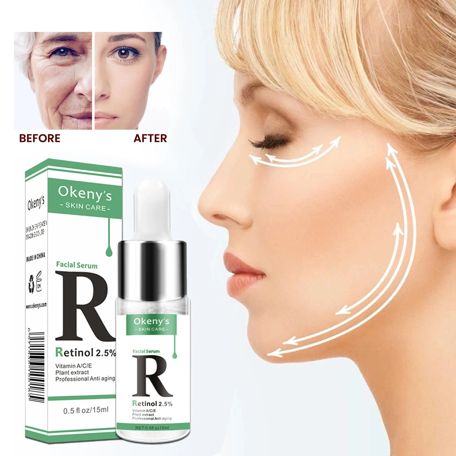 

Retinol 2.5% Vitamin C / A Facial Anti Wrinkle Serum Remove Dark Spots Collagen Serum Anti Aging Essence Whitening Face Serum