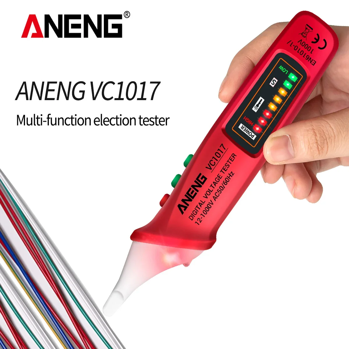 ANENG VC1017 Non Contact Voltage Tester Pen 12-1000V AC NCV  Sound Light Alarm Wire Breakpoint Finder Flashlight Electrical Tool