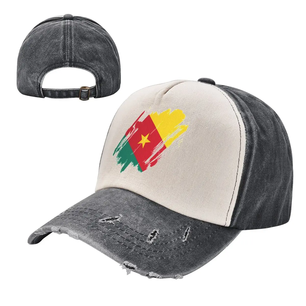 Fashion Cameroon Cameroun Flag Baseball Cap Men Women Distressed Washed Snapback Cap Outdoor Summer Unstructured Soft Hats Cap