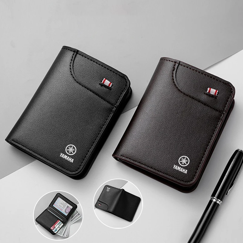 Leather Motorcycle Driver's Licence Organiser Insurance Card Holder Wallet Purse For  R1 R3 R6 R25 Mt-09 Mt07 XMAX Tracer