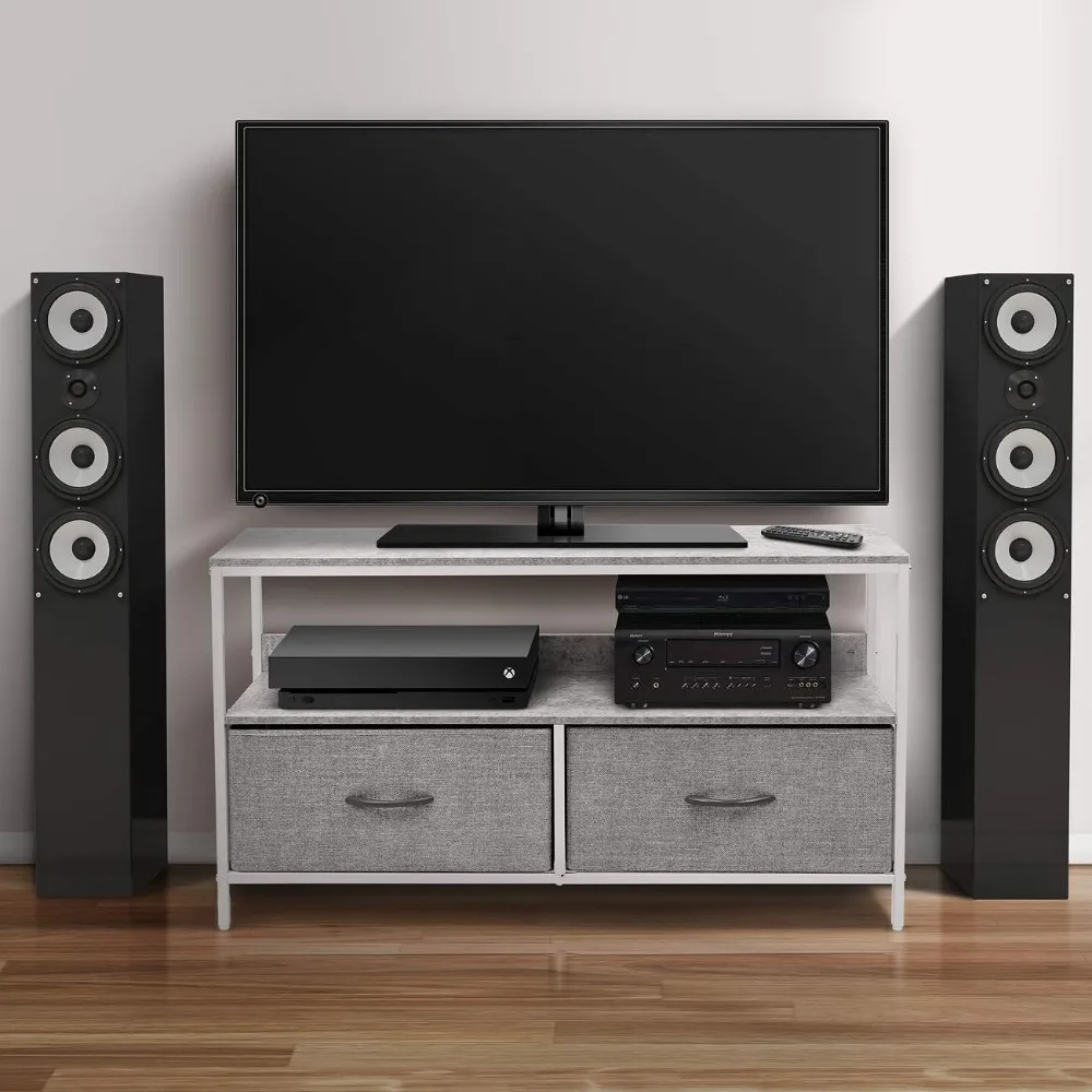 خزانة حامل تلفزيون مع درجين - خزانة تخزين للتلفزيون - غرفة النوم، غرفة المعيشة، الخزانة، أثاث النوم #2