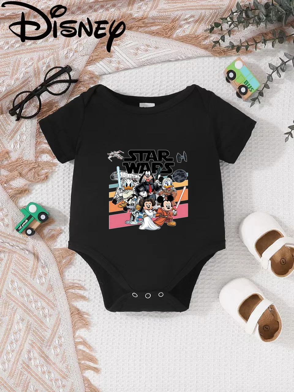 Lizenzierter Potdemiel Star Wars bedruckter Baby-Dreiecksbody. Niedliche Muster, weicher Stoff, perfekte Wahl für Party-Outfits – Detail 2