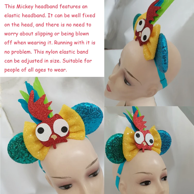 Diadema elástica ajustable con orejas de Disney para adultos, diadema de nailon de Mickey Mouse, accesorios para el cabello para niños, fiesta de viaje y Festival, bricolaje, nuevo