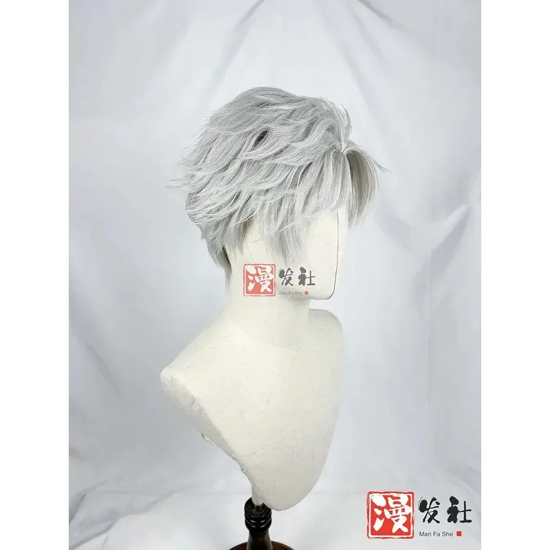 على غرار سيلوس شعر مستعار الحب والمساحة العميقة لا يصدق الفاتح تأثيري مخصص الرجال شعر مستعار اصطناعي رمادي Onychinus حفلة الهالوين