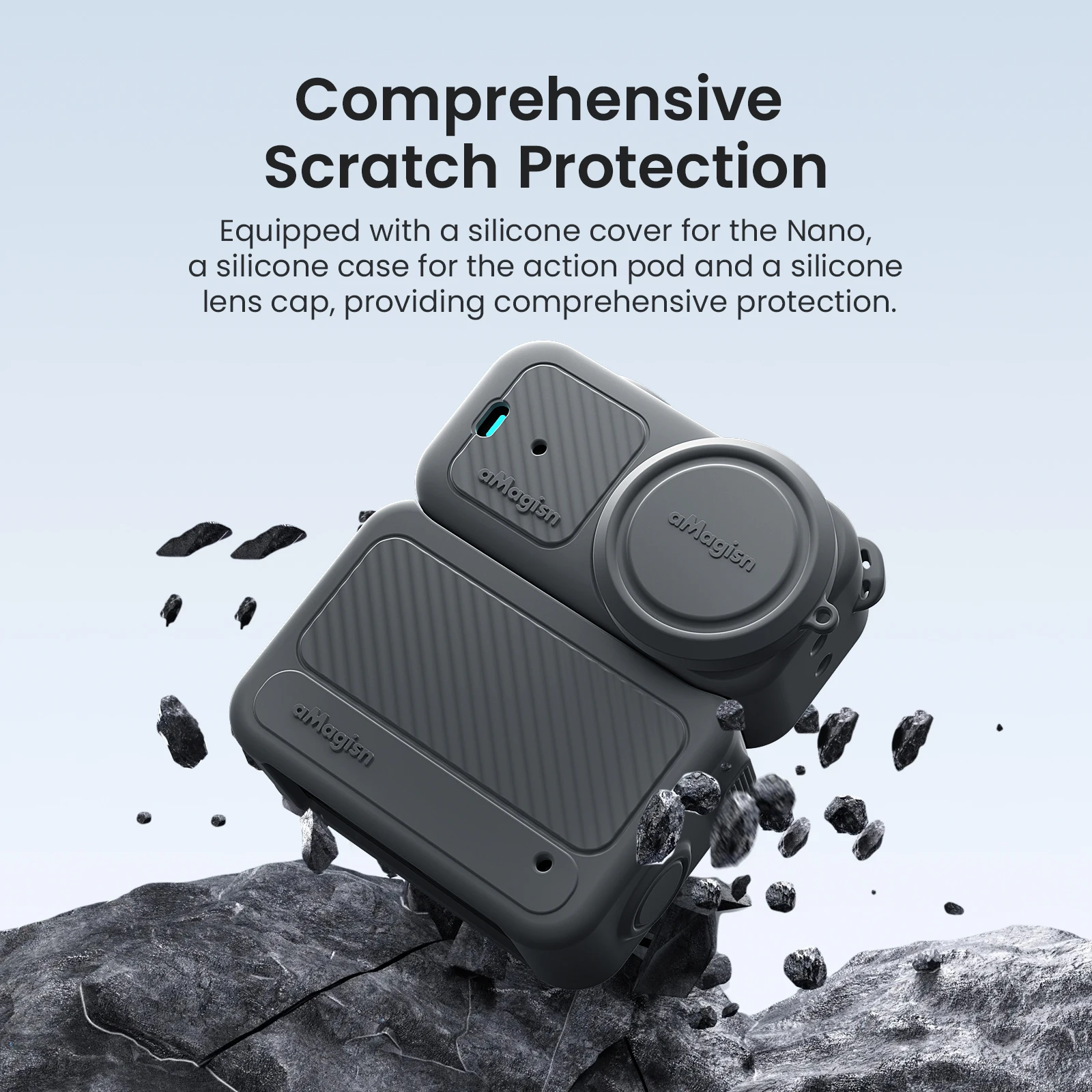 aMagisn Silicone Case Kit for DJI OSMO NANO , Precise Cutouts , Detachable Design & Anti-Lost Rope NANO Protective Accessories