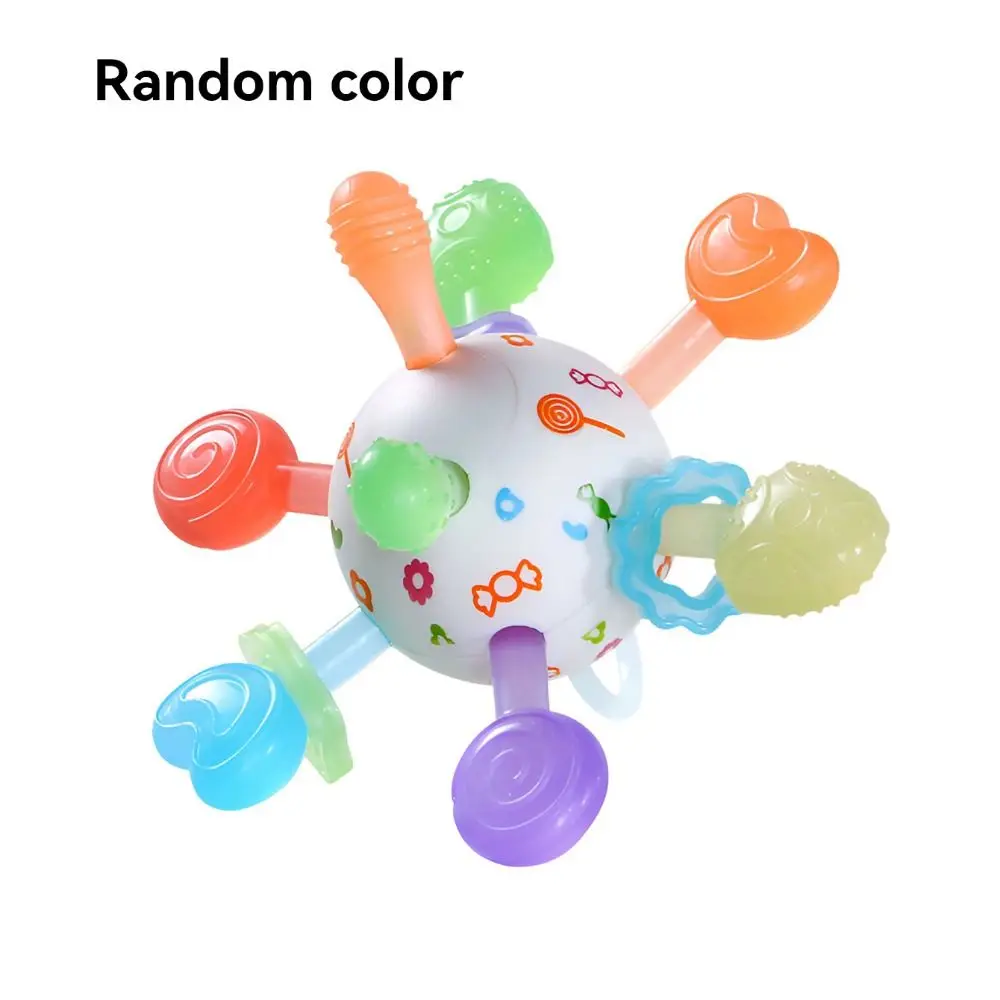 Food Grade Baby Rattles Toys Colorful BPA Free Early Educational Toy Safety Lead Free Multi-Sensory Baby Toy Grasping Activities