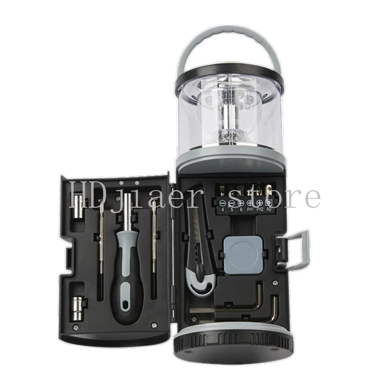 

E-commerce creative outdoor home camping light tool set set hand-held lamp horse lamp hardware tool set