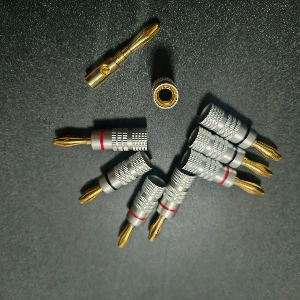 8 Stück 4 mm Lautsprecherkabel-Bananenstecker, korrosionsbeständige, vergoldete Lautsprecher-Bananenstecker, HIFI-Audio-Lautsprecherkabel-Anschlüsse – Detail 5